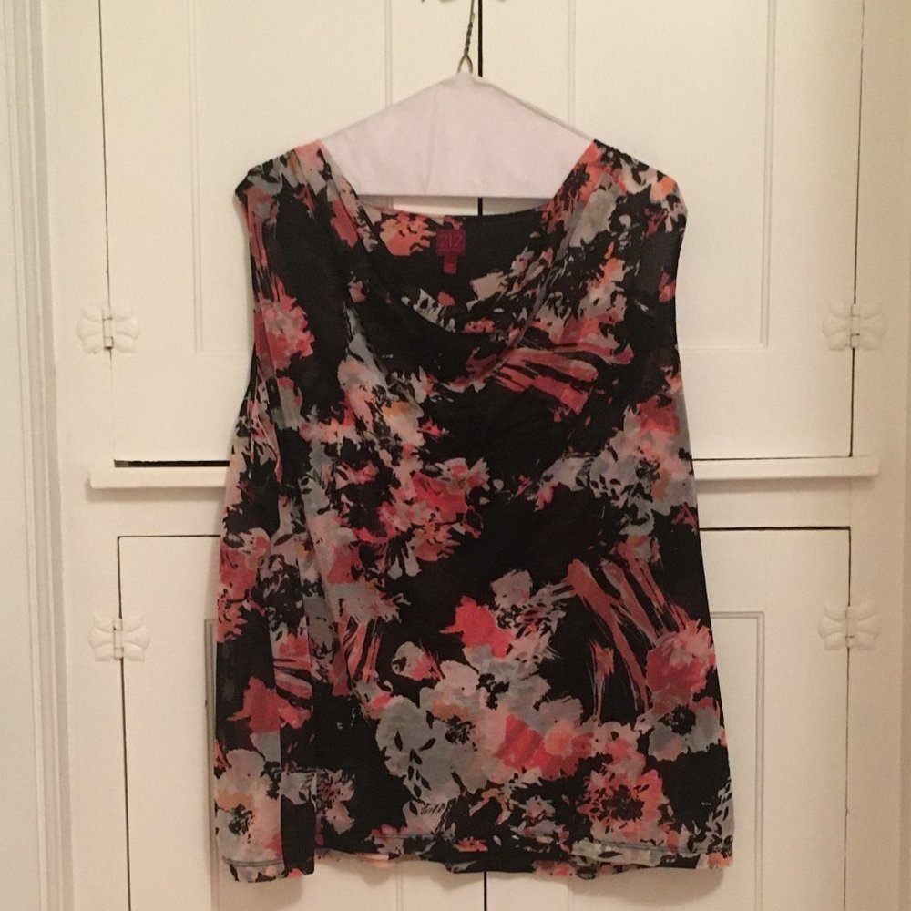 COPY - 212 Collection Cowl Neck Floral Tank 2X